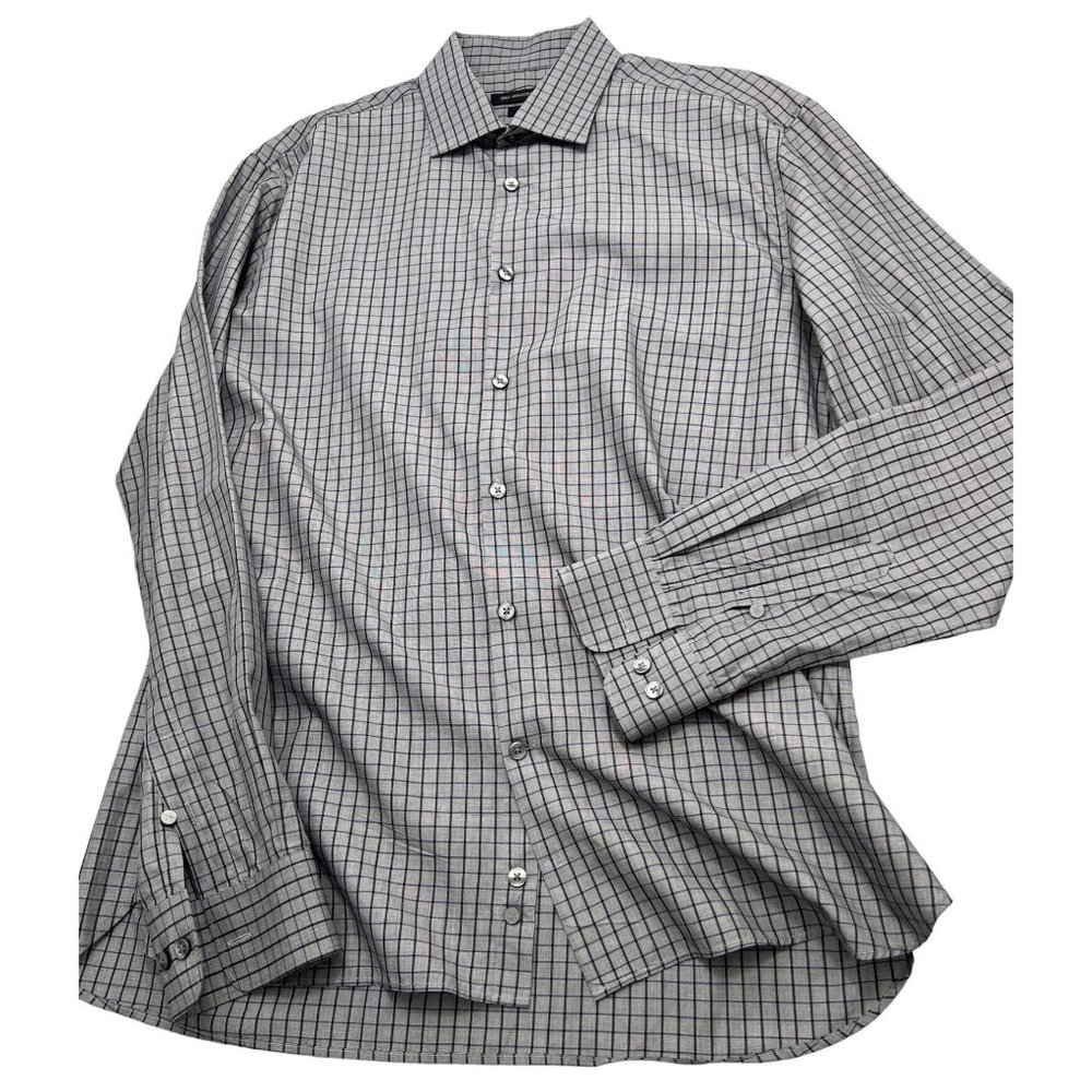 John Varvatos USA Men Shirt Long Sleeve Button Up Slim Fit 16 34/35 Large L